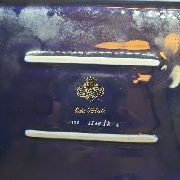 Echt Kobalt Germany JLMENAU Trinket Box With Tray Vintage - Picture 9 of 9